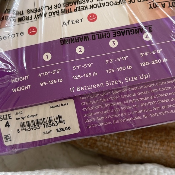 Size 4, Red Hot Spanx NEW! Barest Bare Nude - Picture 3 of 3